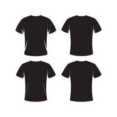 Black T-Shirt Vector Template Set