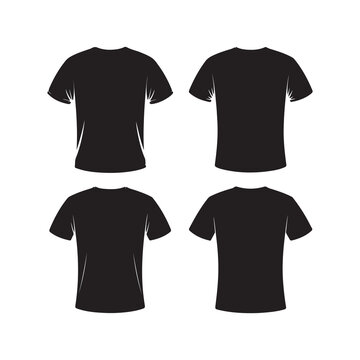 Black T-Shirt Vector Template Set