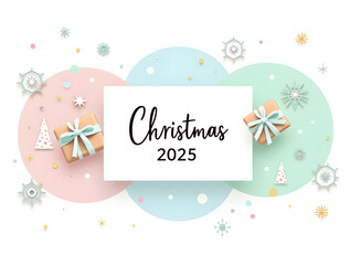 Colorful Festive Christmas Elements Illustration Template