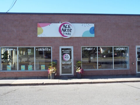  Orleans, ON, Canada-June 28,2025: The front of "Ace Arte Studio" at 2085 St Joseph Blvd.
