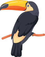 Fototapeta premium Toucan cartoon icon. Paradise bird with big beak