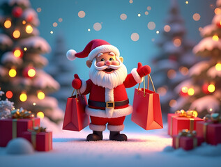 Christmas Sale Santa Claus Promotional Holiday Banner