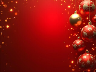 Premium Christmas 2025 Seasonal Empty Greeting Red Gold Banner