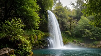 Waterfall with trees