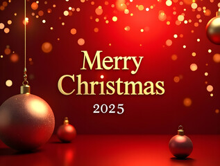 Luxury Red and Gold Christmas Celebration Banner Design