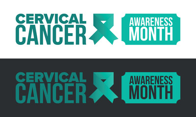 Cervical Cancer Awareness Month. Celebrate annual in January. Woman healthcare. Girl solidarity. Cancer prevention. Female disease. Medical healthcare concept. Poster, banner and background. Vector