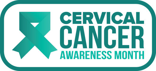 Cervical Cancer Awareness Month. Celebrate annual in January. Woman healthcare. Girl solidarity. Cancer prevention. Female disease. Medical healthcare concept. Poster, banner and background. Vector