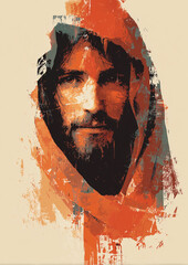 Jesus Christ Modern Abstract Illustration