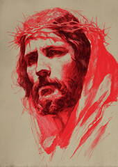 Jesus Christ Modern Abstract Illustration