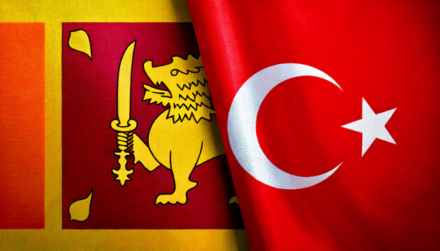 トルコの国旗とスリランカの国旗(Turkey flag & Sri Lanka flag.)
