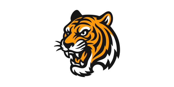 Roaring Tiger Head Embroidery Design Fierce Wild Animal Stitch Style Vector for Patches and Apparel