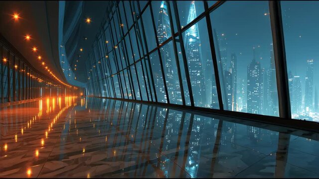 light reflections in the glass building