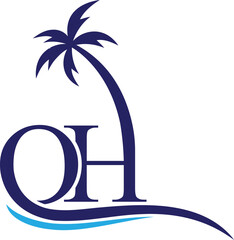 Letter OH beach logo