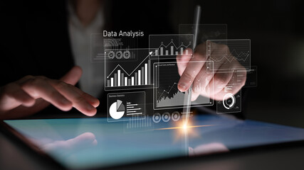 Business data analysis dashboard showing charts, statistics, and performance metrics for decision-making, revenue tracking, and strategic planning in organizations Latch