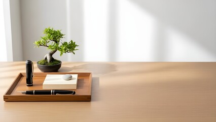 Japanese table with bonsai