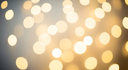 Enchanting golden light bokeh creating a sparkling abstract background, perfect for festive celebrations, holiday designs, and elegant event invitations, evoking a warm and magical atmosphere