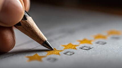 Clients provide feedback on service quality by rating their experiences with different smiley faces on wooden balls for a customer satisfaction survey