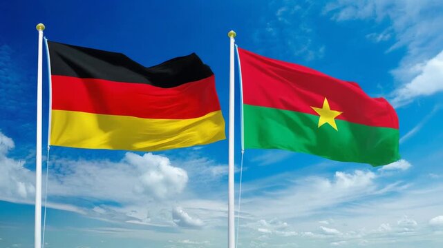 ドイツの国旗とブルキナ・ファソの国旗(Germany flag & Burkina Faso flag.)
