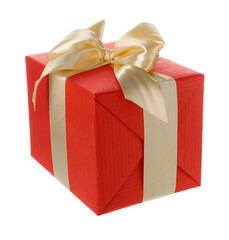 One beautiful gift box isolated on white