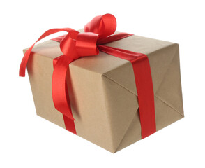 One beautiful gift box isolated on white