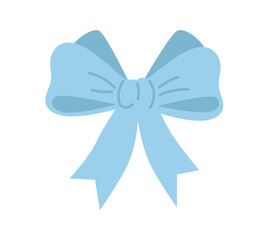 Bow, ribbon knot with decorative folds for holiday gift and present decoration. Ornamental tie, tape.