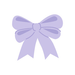 Festive ribbon bow for gift and present decoration. Holiday knot tie from tape, band. Decor for birthday and Christmas