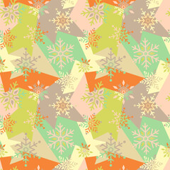 Seamless geometry pattern with snowflakes. Winter holiday, Christmas pattern 