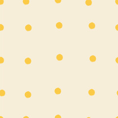 Polka dot, seamless pattern. Endless background, texture with rough round spots, circles. Abstract repeating print.