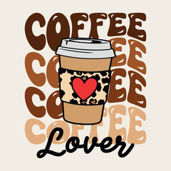 Coffee Lover Funny Retro Coffee T-shirt Design