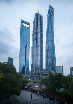 Shanghai Lujiazui Financial District Skyscrapers with Modern Architecture