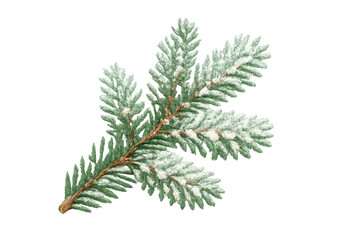 Obraz premium Fir branch with fresh snow, symbolizing winter holidays, christmas, and natural beauty on a transparent background