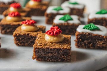bocaditos brownies de navidad postres