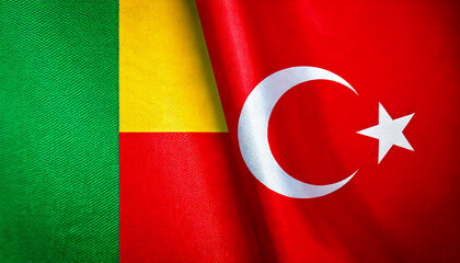 トルコの国旗とベナンの国旗(Turkey flag & Benin flag.)
