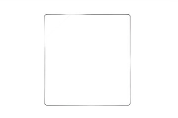 Glass rectangular frame with rounded corners and light effects, clear transparent background template