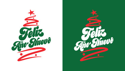 Feliz A&ntilde;o Nuevo Dise&ntilde;o Tipogr&aacute;fico Vectorial