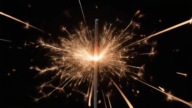 Animation of firework sparkle, video with alpha matter