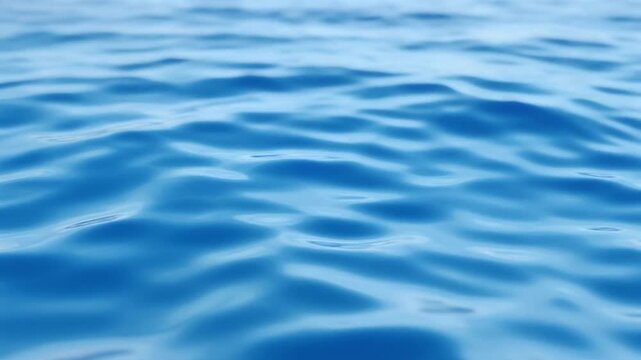 Beautiful Water Surface Waving Close-up Seamless. Pure Blue Water Flowing in Slow Motion