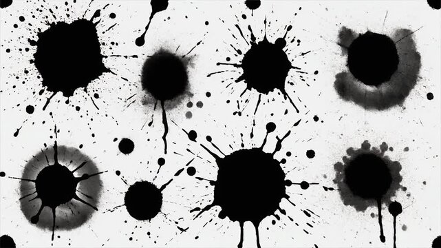 Ink Splatter And Stains Brushes Patterns Animation Effect- 4k animation of a pack of abstract