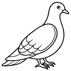 Elegant Dove Linear Vector Design White Background