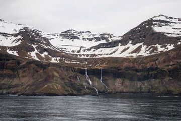 fjord landscape in east iceland near Seydisfjordur