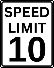 Speed Limit 10 mph Traffic Sign Vector