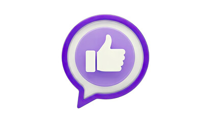 Obraz premium 3D Like Icon in Purple Bubble - Social Media Concept