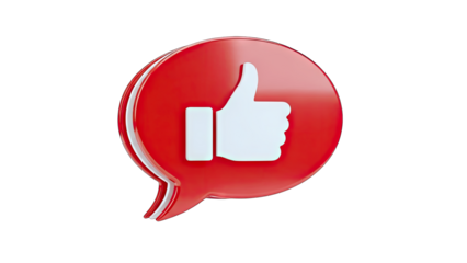 3D Like Icon in Speech Bubble on White Background