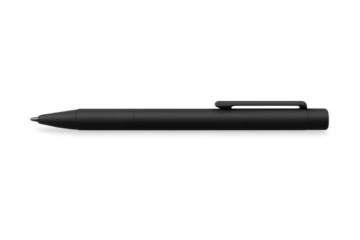 Sleek Black Stylus Pen Floating on a Transparent Background Imagery