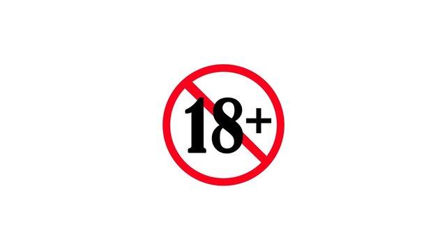 18 plus icon sign animation. 18+ Not Allowed Sign 