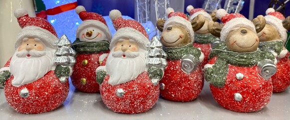 Santa Claus figures in the store New Year Christmas vibe mood festive photo 