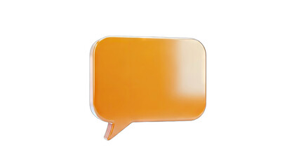 Naklejka premium 3D Orange Speech Bubble on White Background