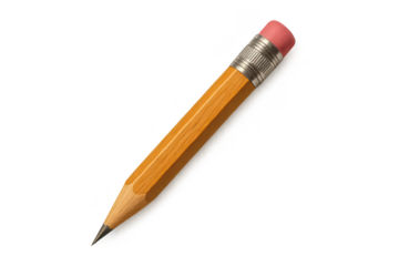 Classic graphite pencil with transparent background on black ground.