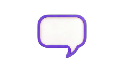 Fototapeta premium 3D Purple Speech Bubble on White Background