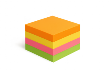 Colorful Sticky Notes Stack Isolated on Transparent Background Image